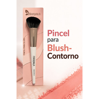 Pincel Chanfrado de maquiagem para Contorno facial e Blush - Mandala