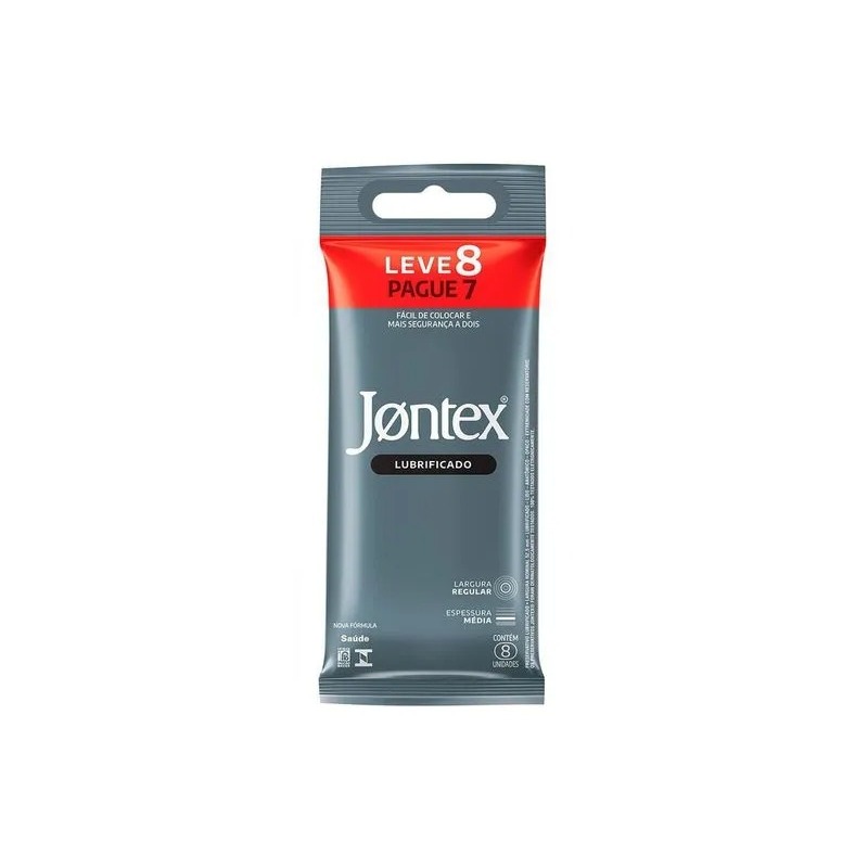 Preservativo Camisinha Jontex Lubrificado Leve 8 Pague 7 Unidades