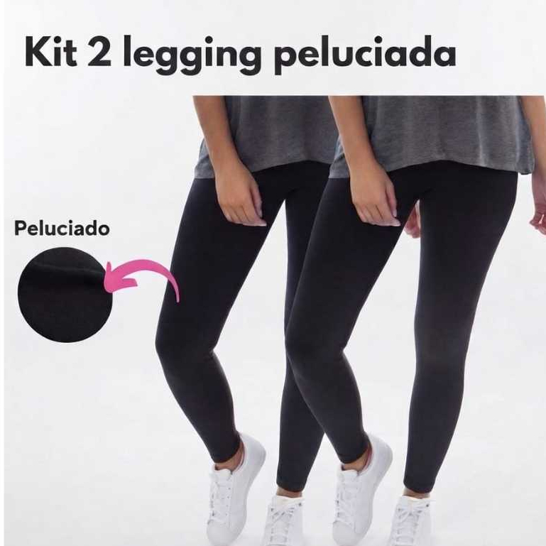 KIT 2 Calça Legging Infantil Menina Peluciada Inverno Quentinha Térmica Confortável 4 ao 14