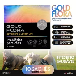 Gold Flora Probiótico Para Cães 10 Sachês | Saúde Intestinal e Flora Intestinal