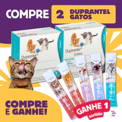 Kit 2 Vermífugo Duprantel Duprat Gatos 4 Comp + Brinde Cat Gourmet