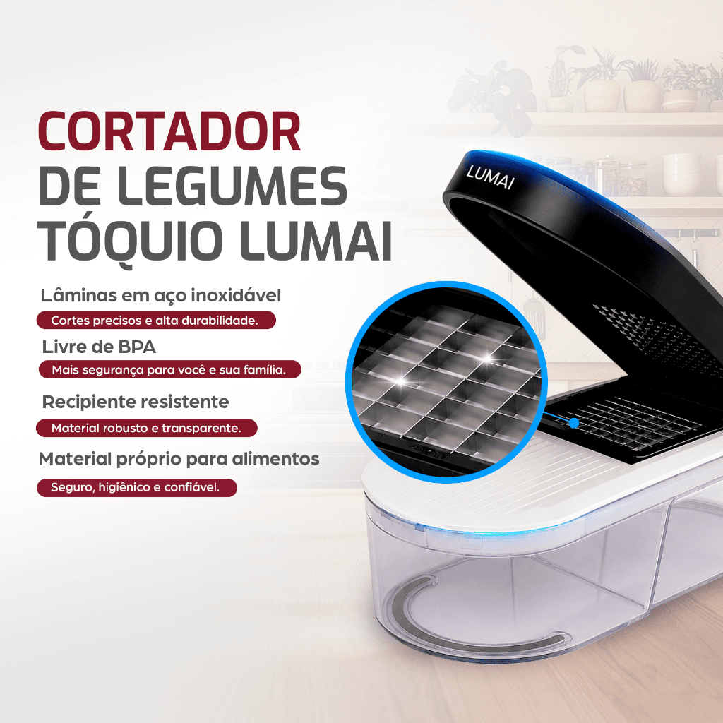 Lumai Cortador Legumes Processador Ralador Fatiador Mandoline Picador Queijo Batata Verduras · foto 2
