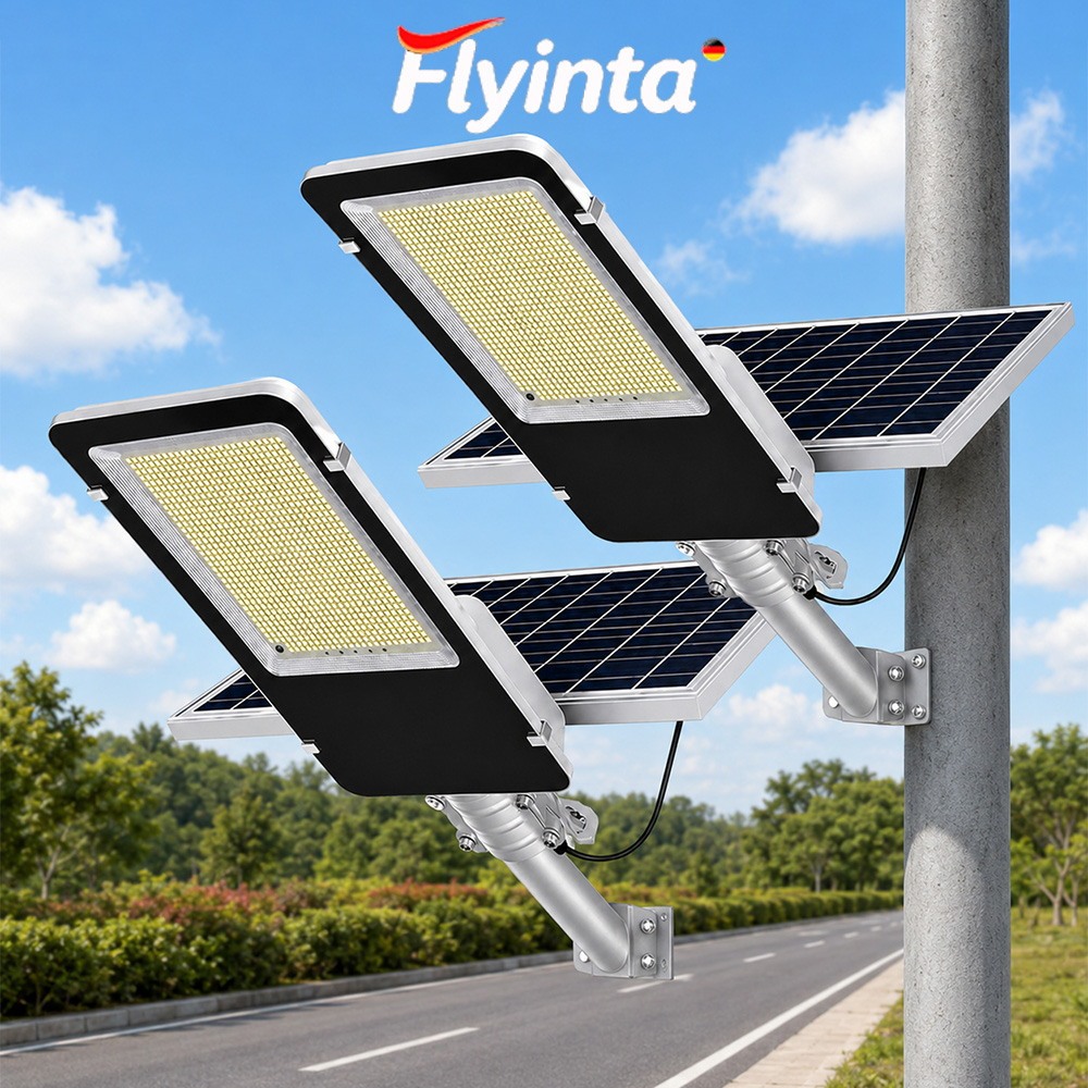 Flyinta 150000W Luminária Poste de Iluminação Solar LED Extra Grande Externa à Prova D'água IP67 para Ambientes Externos