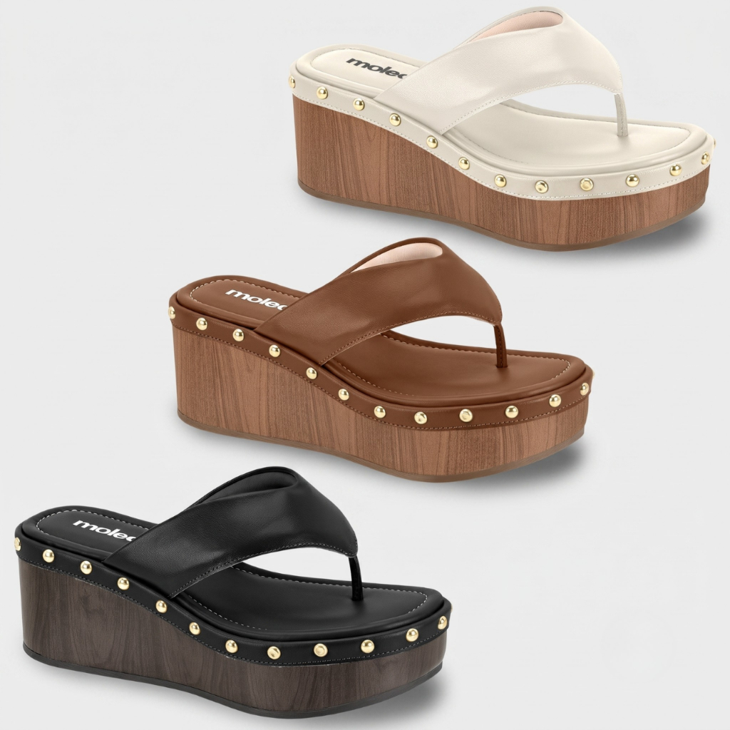 Tamanco Feminino Moleca Salto PlataformaTachas Original