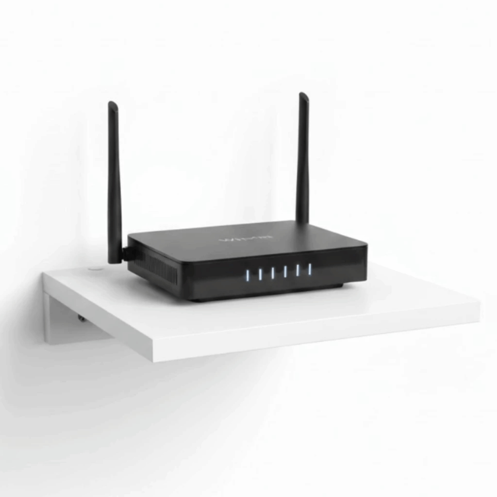 Suporte Parede Porta Modem Conversor Receptor Roteador MDF Branco 24x20 Prateleira