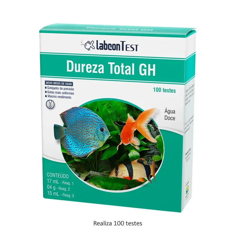 Labcon Test Dureza Total GH 100 testes · Teste de Dureza da Água para Aquários de Água Doce
