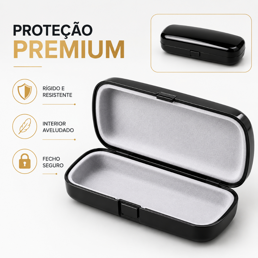 Estojo para Óculos Rígido Case Protetor Universal Porta Óculos Premium