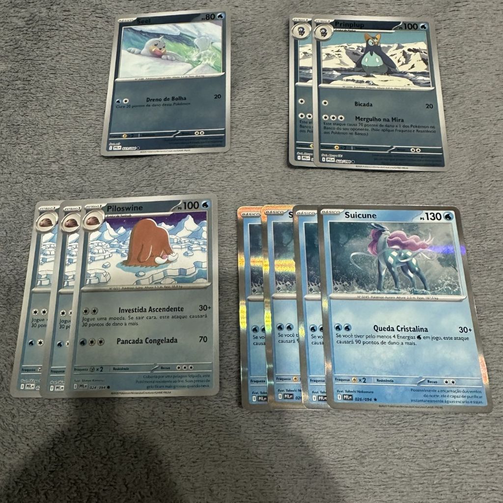 Cartas Pokémon Mega Evolução (094) Reverse Holo e Holo - Water | Master Set | Escolha a Carta