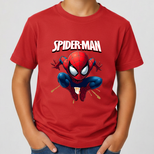 Camiseta Infantil Homem Aranha Spider Man Menino Algodão Confortável Blusa Personagem Herói Infantil