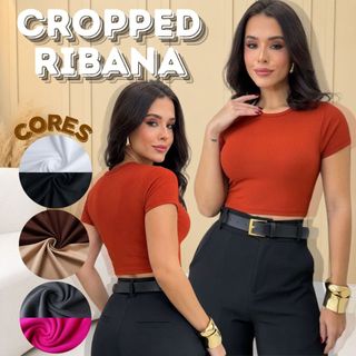Blusinha Feminina Cropped Básico Ribana Canelada Confortável e Estilosa | ENVIO IMEDIATO