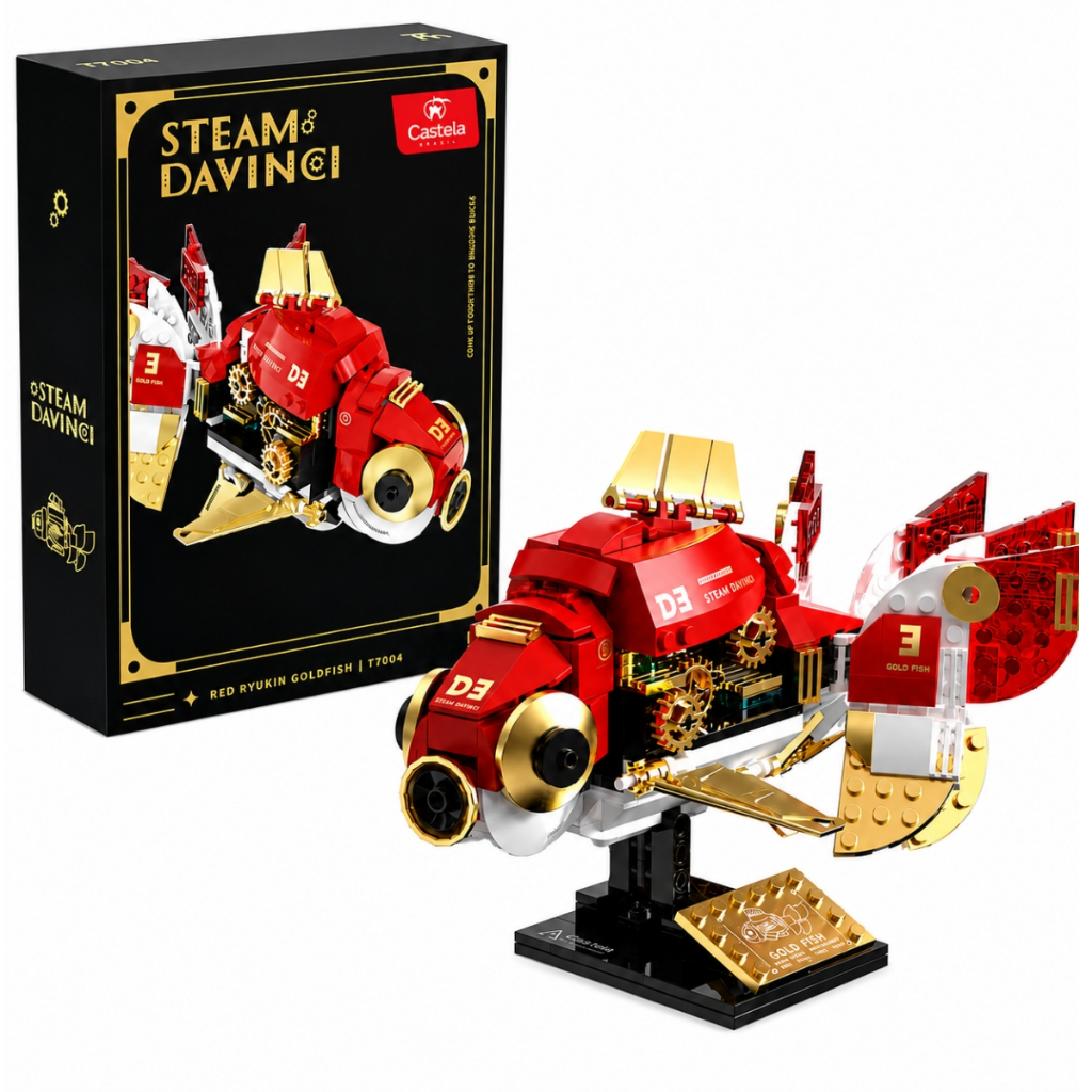 Blocos De Montar Red Flame Peixe Dourado Steampunk 334 Peças - Castela