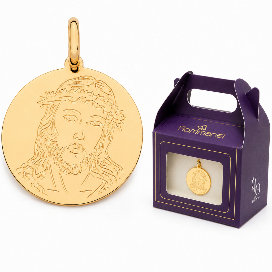 Pingente Rommanel Medalha Jesus Frase Ele É Meu Deus 542460