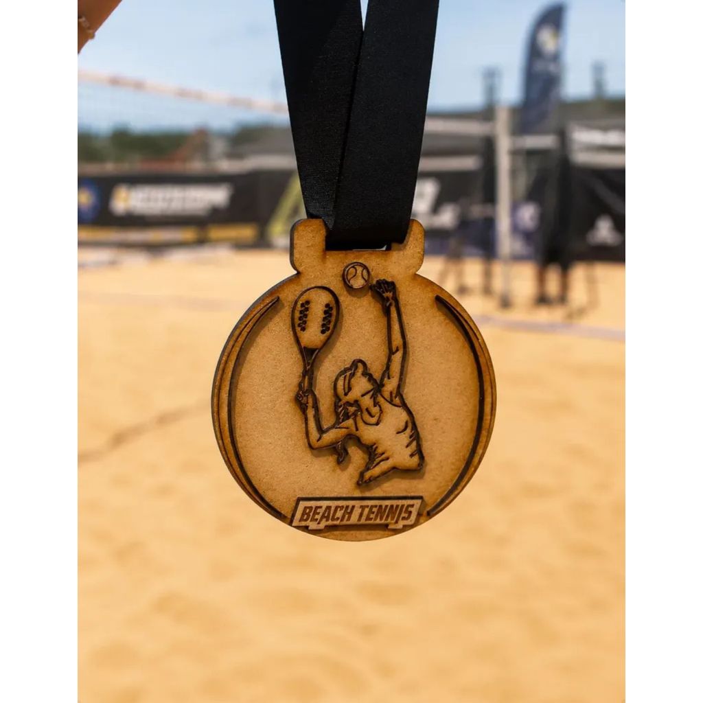 15 Medalhas Participação Beach Tennis Feminino Cru 1491