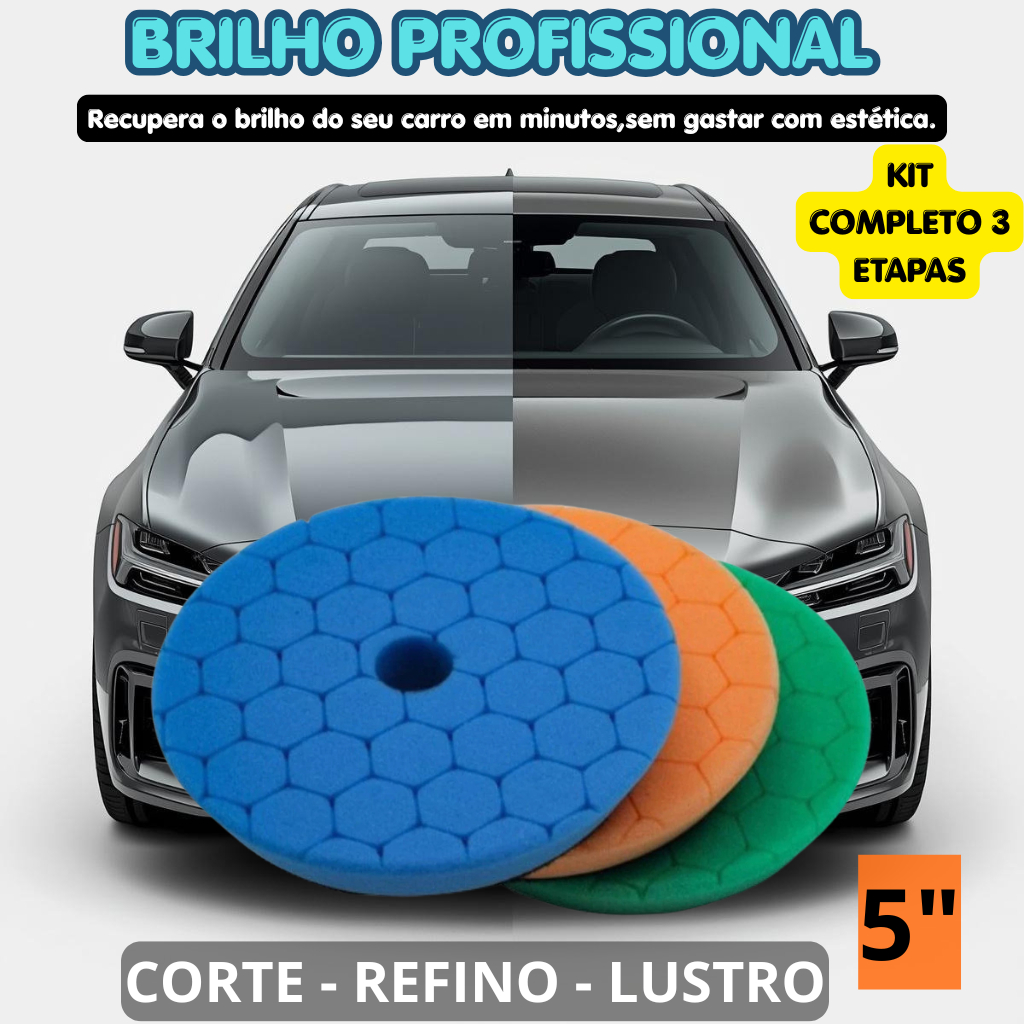 Boina Para Polimento 5 ̈ Espuma Automotiva Corte Refino Lustro