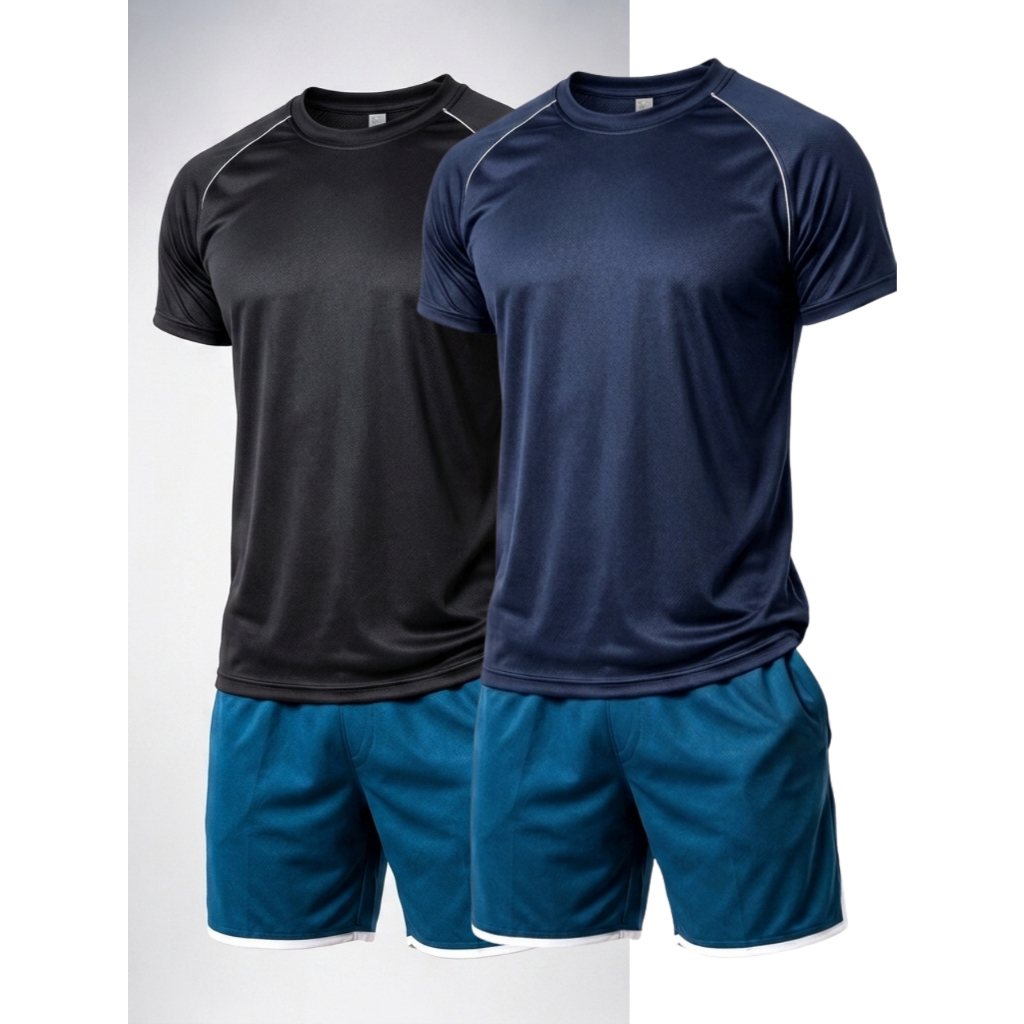 KIT 2  Camiseta Masculina DryFit Manga Curta Fitness Esportiva Camisa Esportiva Corrida de Academia Futebol