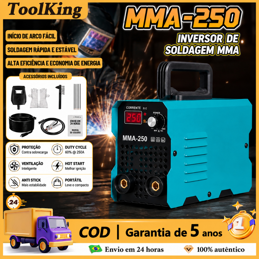 🚚Envio local🚚 Portátil 110V/220V Máquina de Solda Inversora MMA-250 IGBT Profissional Máquina de Solda