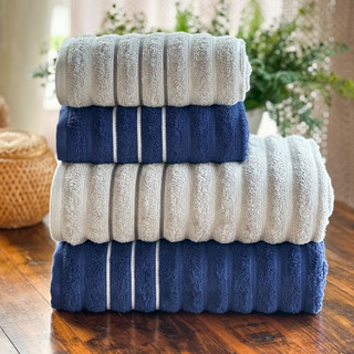 Jogo Toalha de Banho Wave 100% Algodão Grossa Felpuda Macia Excelente Absorção
