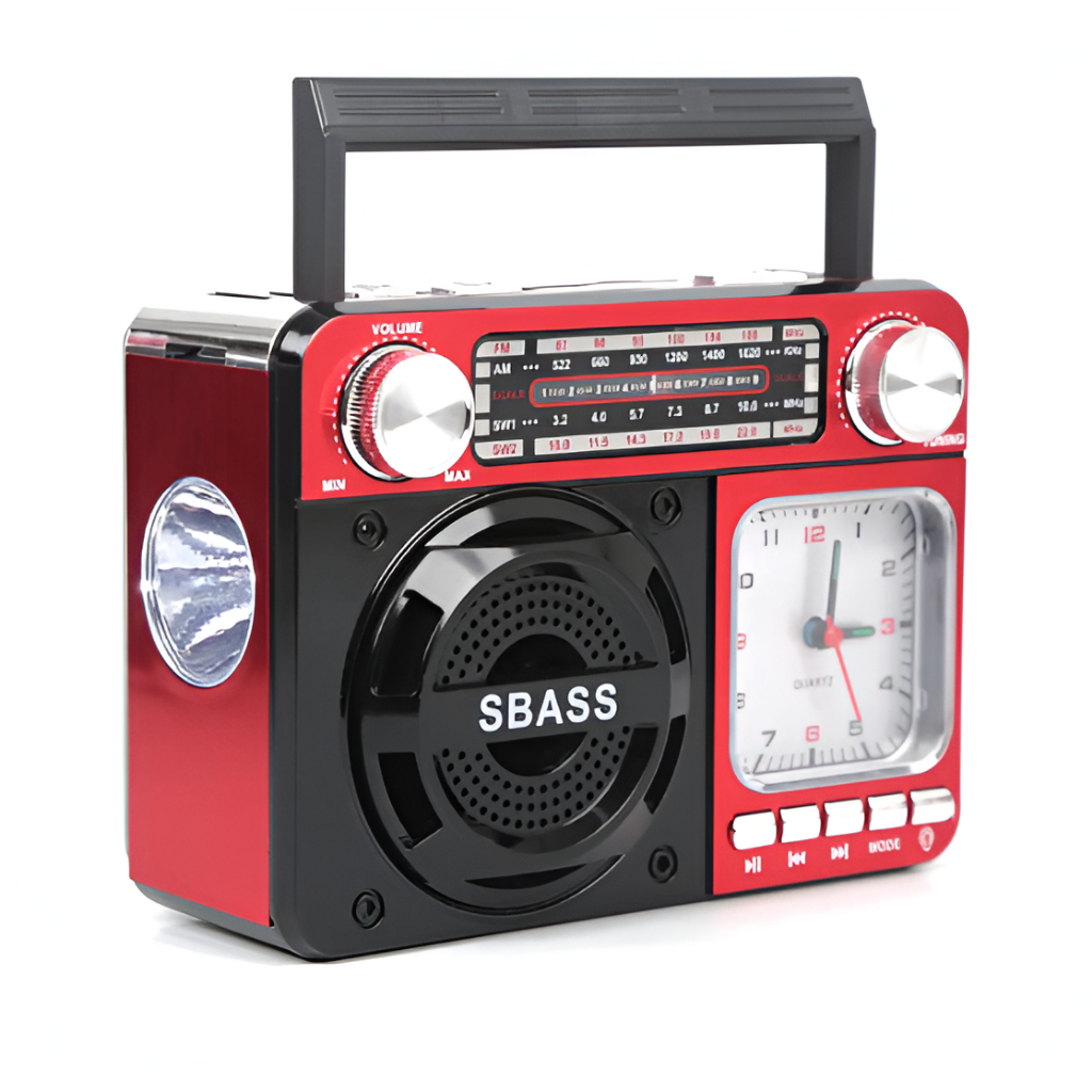 Rádio Portátil Com Alça Retrô Am Fm A Pilha Energia Usb Recarregável Cartão de Memória COR ALEATÓRIA