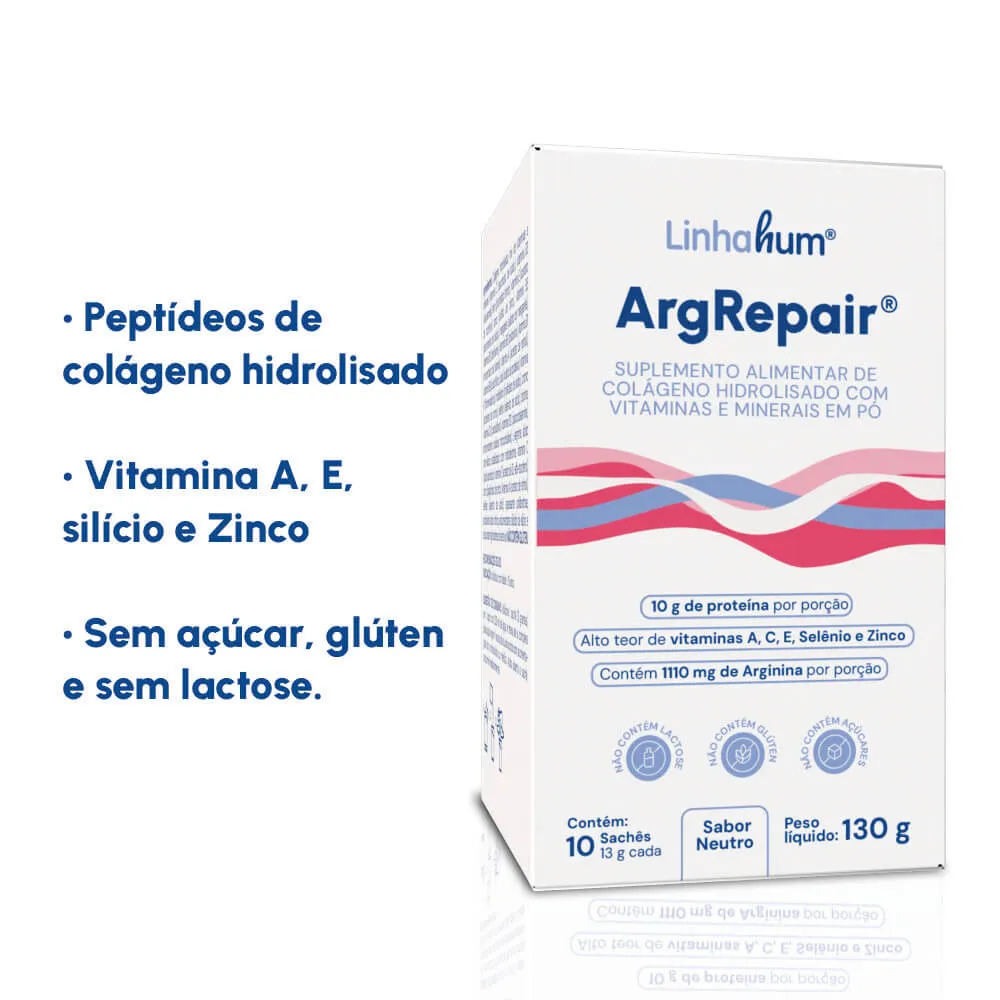Kit 2 Cx Argrepair 130g Suplemento Cicatrização Pós Op Linhahum — imagem 2 de 2