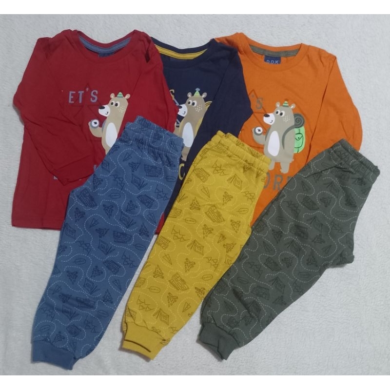 Conjunto meia estação Urso menino blusa em malha e calça em moletom tamanho P Baby até 3 anos.