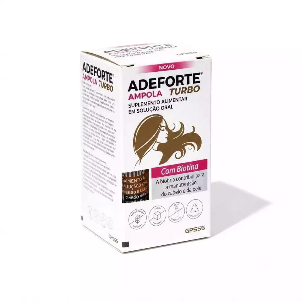 ADEFORTE TURBO + BIOTINA C/2 AMPOLAS VITAMINA CABELO, PELE E UNHA