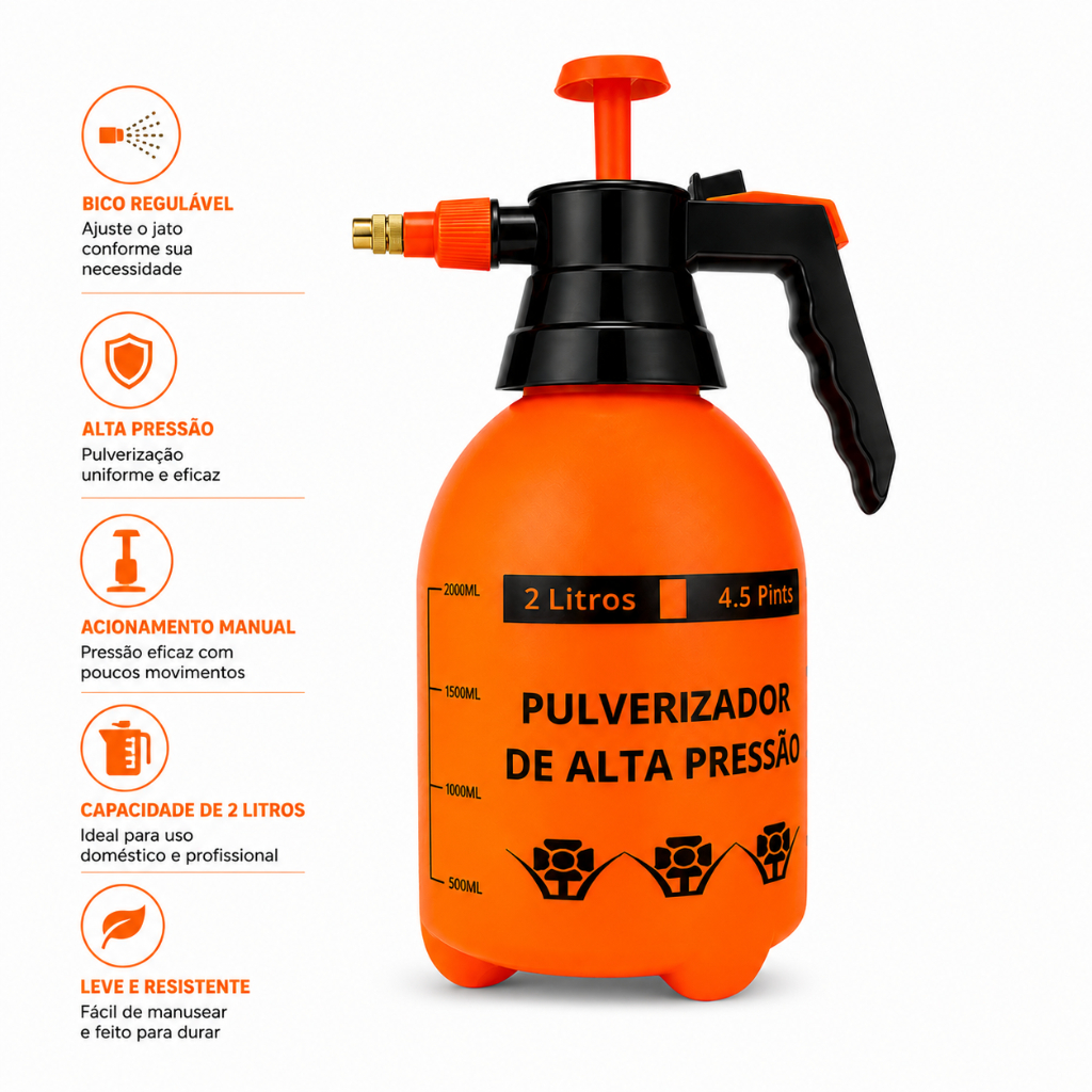 Kit Pulverizador De Alta Pressão 2L Borrifador jardim Regador Agricola