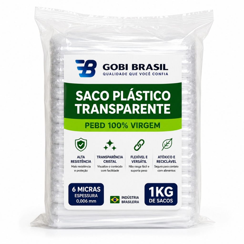 SACO PLASTICO TRANSPARENTE 40X60 REFORÇADO CRISTAL EMBALAGEM