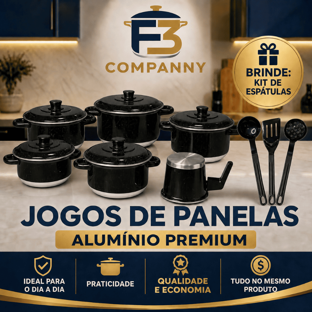 Jogo de 6 Panelas de Alumínio e ganha um brinde