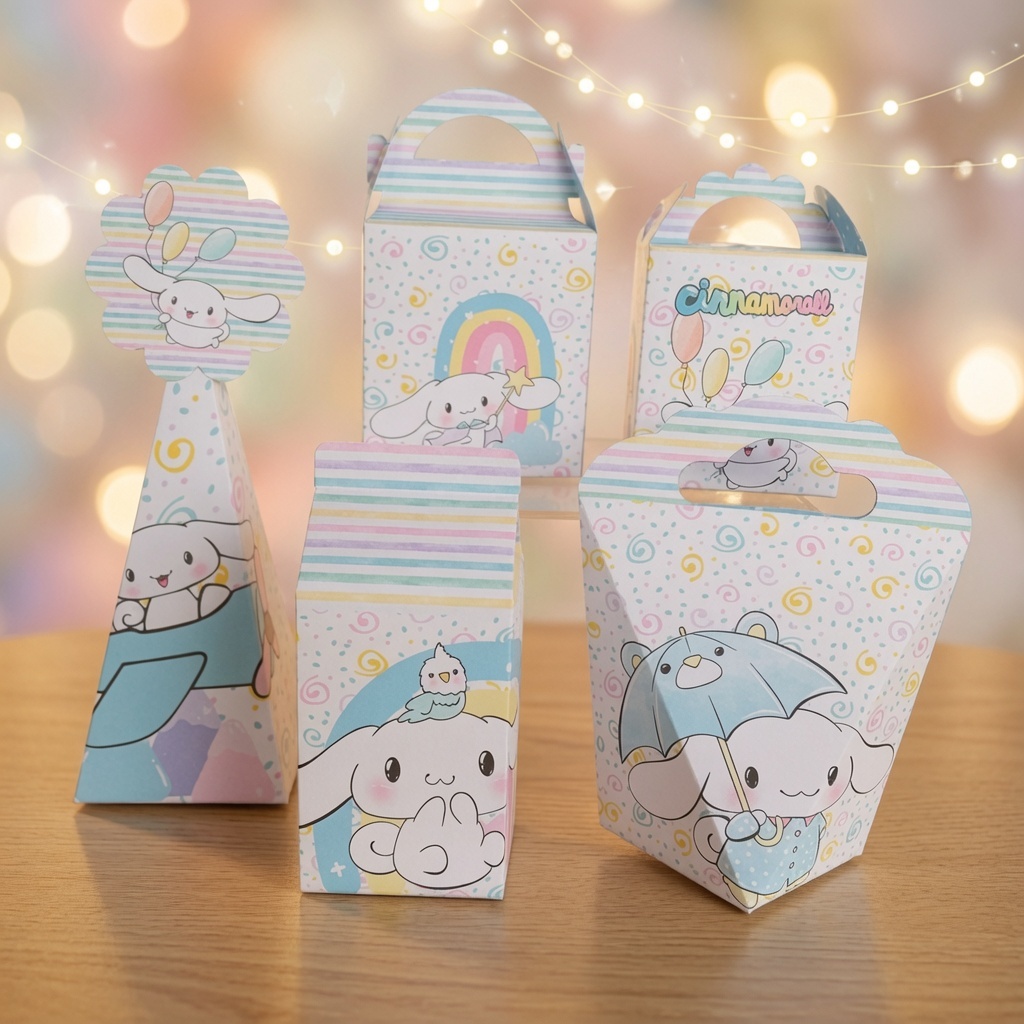 Kit Festa Cinnamoroll - 20 Caixinhas Lembrancinha de Festa