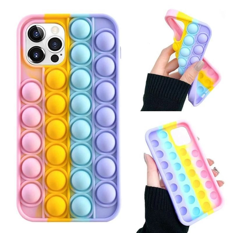 Capa silicone pop it fidget para iPhone X macia