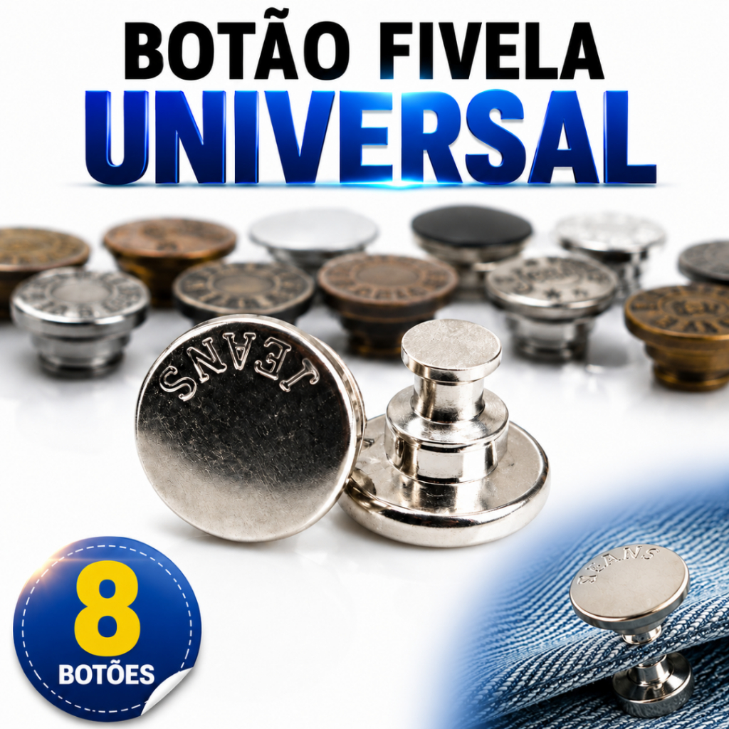 Botão Fivela Universal Reduz Cintura Ajuste Instantâneo Calça Sem Costura Regula Medida