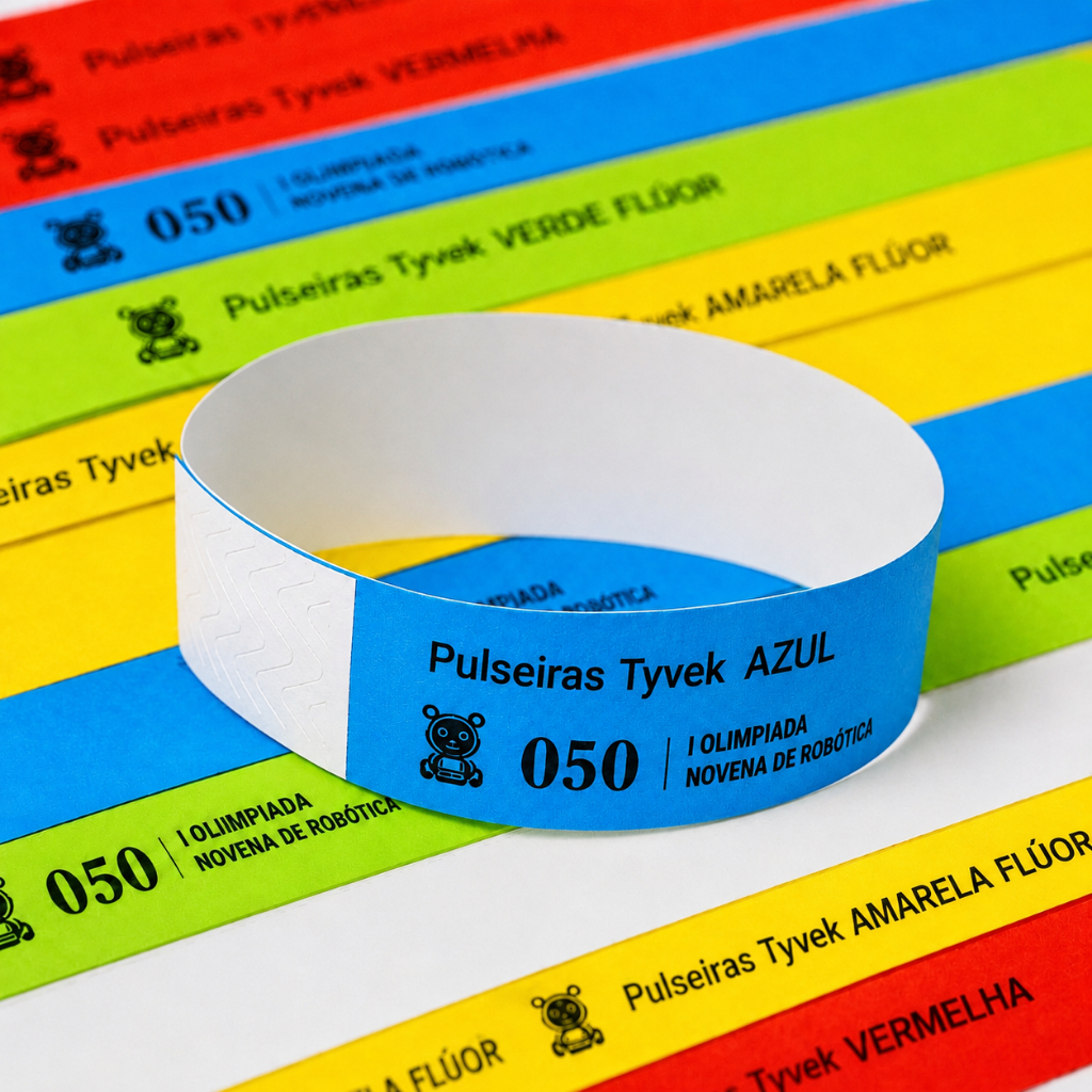 Kit 500/1000 Pulseiras Personalizadas Identificação Para Eventos Festas Baladas Show Igreja