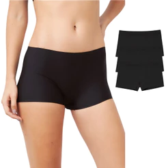 Kit com 3 Calcinhas Boxer Boyshort Sem Costura Segunda Pele