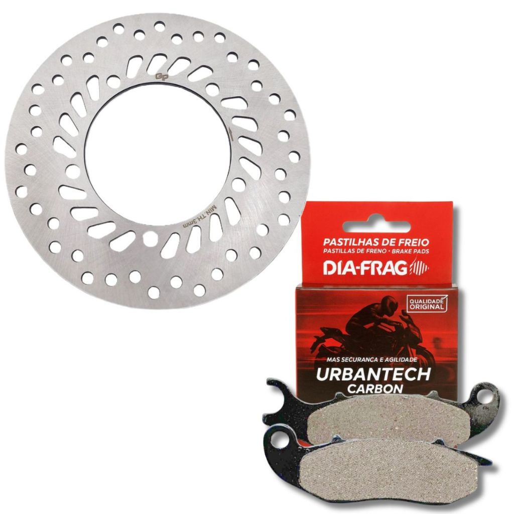 Disco de Freio Dianteiro Pcx 160 Abs 2023-2024 + Pastilhas Diafrag (Orgânica)