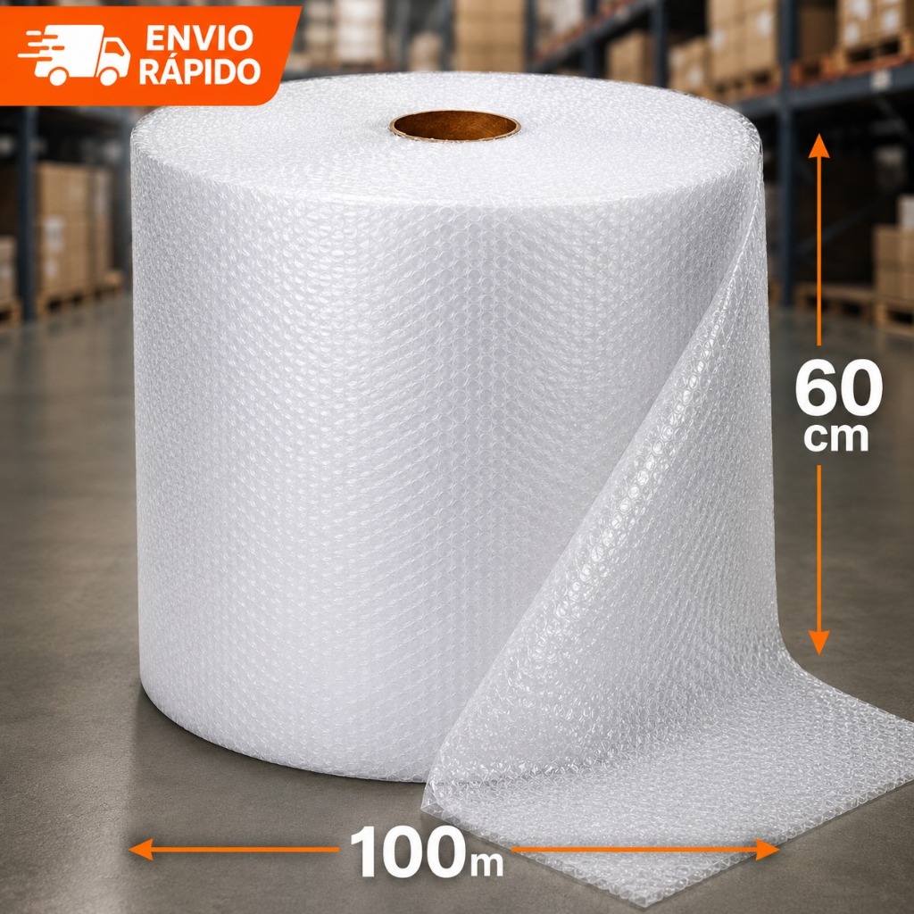 Plástico Bolha 60cm x 100m Proteção para E-commerce e Mudanças Alta Resistência