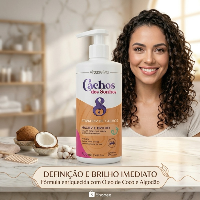 Ativador de Cachos Vita Seiva Cachos dos Sonhos 500ml Maciez