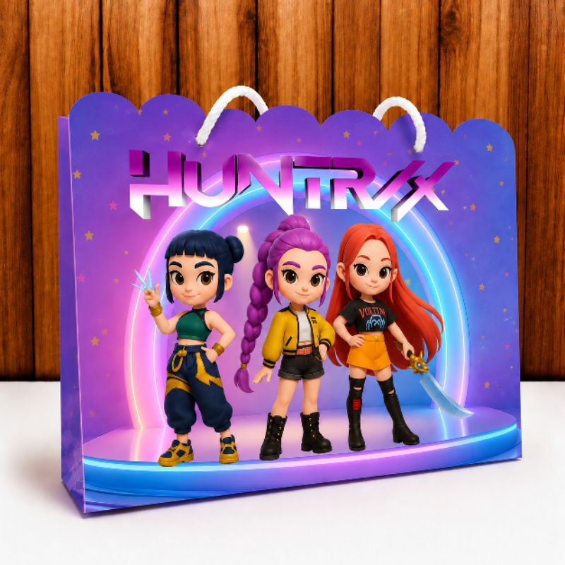 Sacolinha Personalizada Guerreiras do K-Pop | Lembrancinha Festa Infantil | Nome e Idade/PEGUE E MONTE