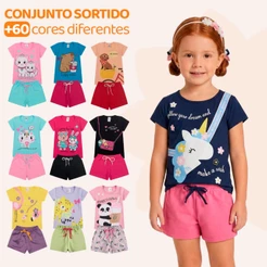 Kit Sortido 6 ou 10 Peças Roupas Infantil Bebê Menina Feminino Conjuntos de Roupa Verão De Algodão