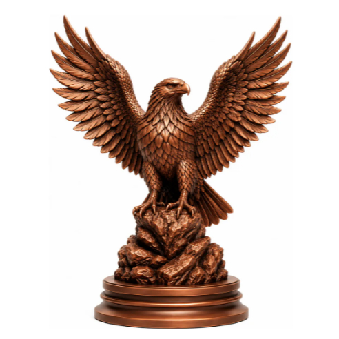 Escultura Decorativa de Águia com Asas Abertas
