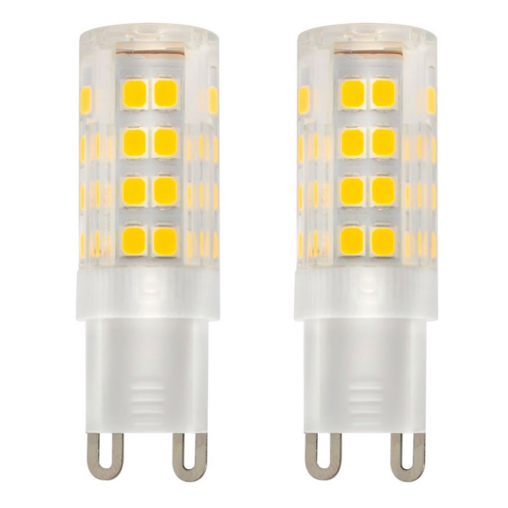 Kit 2 Lâmpada Led Halopin G9 7w Luz Quente 3000k p/ Arandelas e Lustre Bivolt