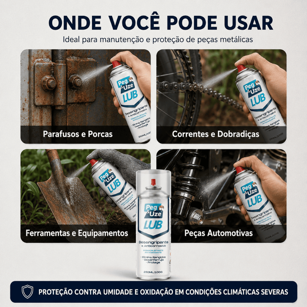 Kit Até 6 Óleo Spray Lubrificante Desengraxante Antiferrugem Anticorrosivo Multiuso 250ml Peg e Uze · foto 2