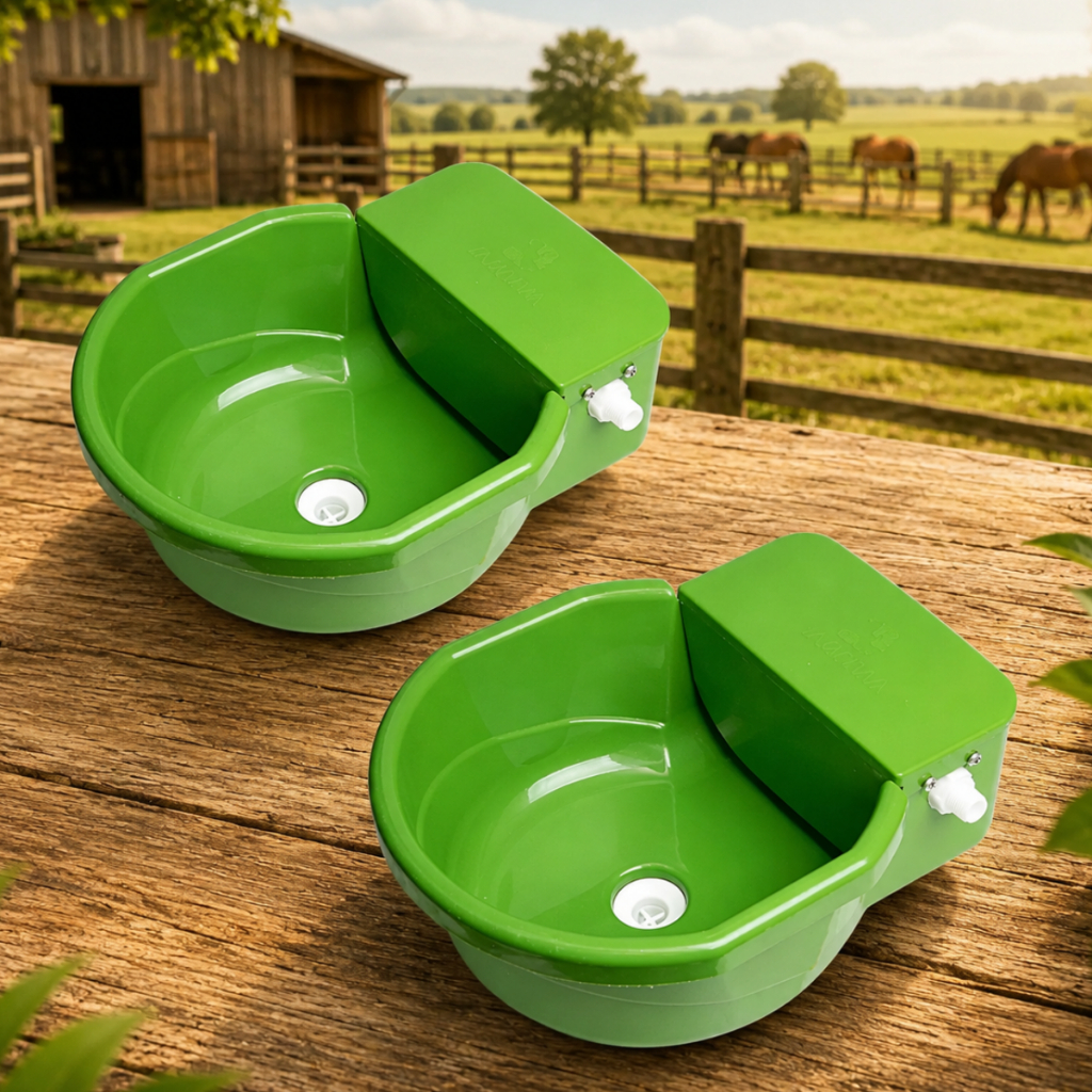 Kit 2 Bebedouros Cocho Pet Cavalos e Bovinos Com Bóia 7 Litros água baia