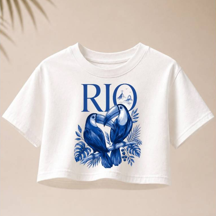 Cropped Infantil Oversized Menina  Estampado Moda Verão Confortável