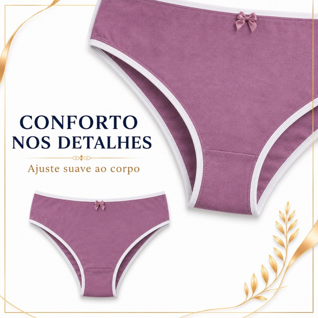Kit 3,5,7 E 10 Calcinhas Infantis 100% Algodão Menina Conforto Macio Respirável Diversos Tamanhos e Sortidas — imagem 2 de 2