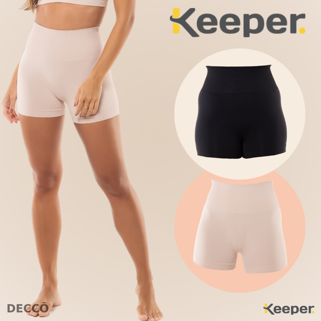 Shorts Modelador Feminino Liso Cintura Alta Sem Costura de Média Compressão Mode