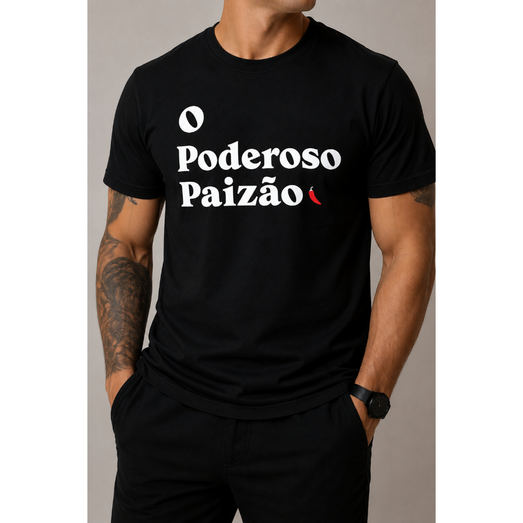 Camiseta Masculina Poderoso Paizão Estampada Algodão 100% Presente Criativo Tamanho P M G GG Algodão Premium