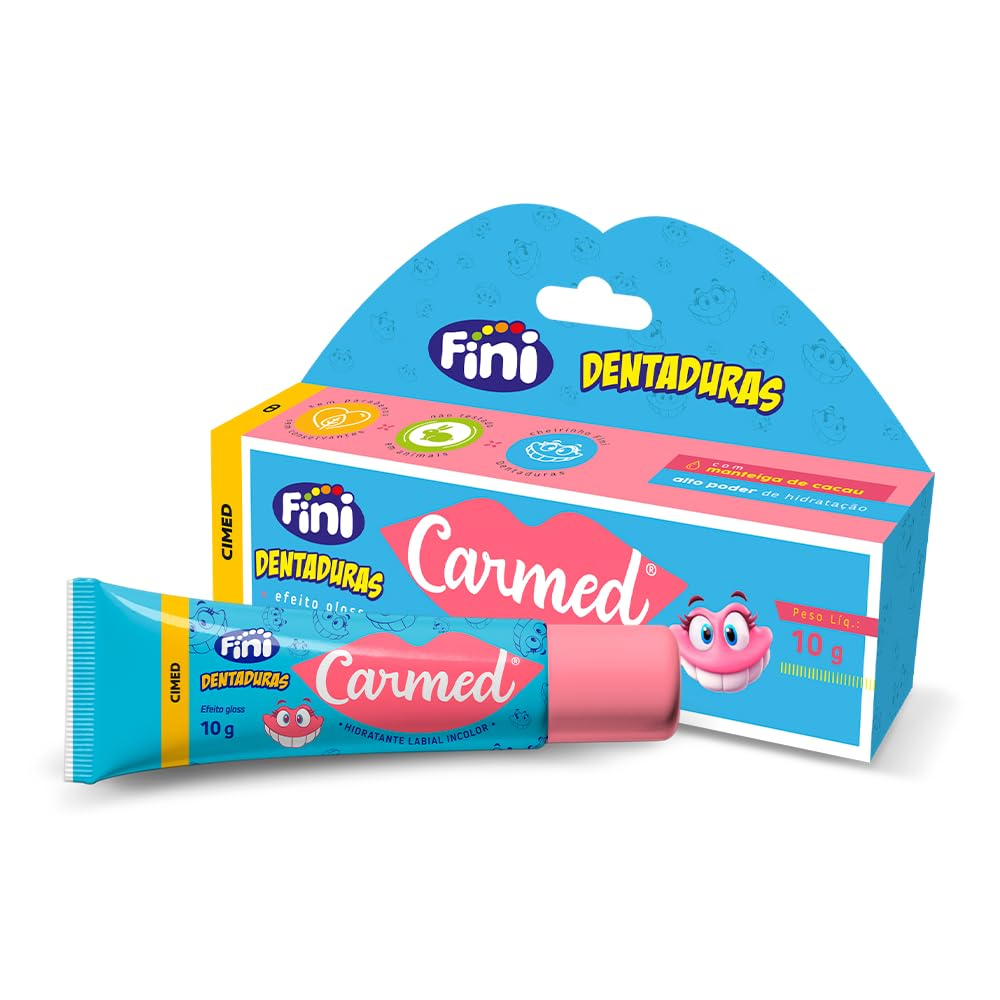 Carmed Fini Dentadura Hidratante Labial Incolor 10g Cimed Original Cheirinho Fini