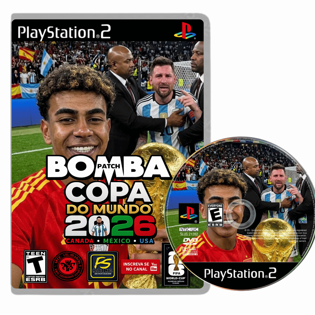 Bomba Patch By Vilimar Copa do Mundo 2026  JULHO EDITION (100% ATUALIZADO)  Playstation 2 (Mídia Física) ps2