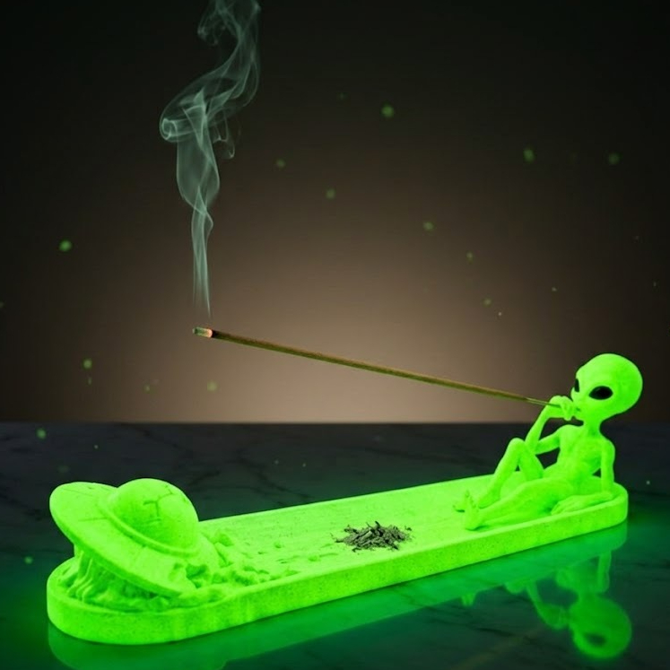Imagem Porta Incenso ET Divertido Decorativo | Suporte Criativo Incensário com Design Alienígena Relaxante
