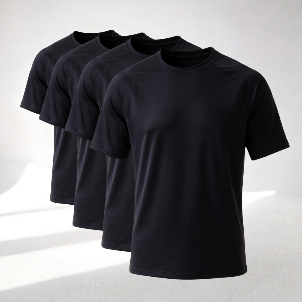 Kit 4 Camisetas Masculinas Manga Curta Dry Fit para Academia, Esportes e Lazer